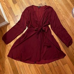 Express long-sleeve silky dress